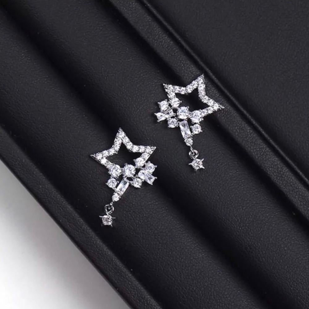925 Silver Star Stud Earrings, Silver Posts. Clearance